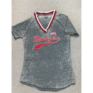 Ohio State Buckeyes Scarlet & Gray Game Day Tee Shirt (Women's Large)‎ Gray